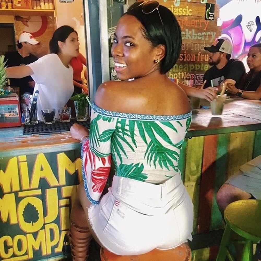 Tropical Print Off the Shoulder Bodysuit